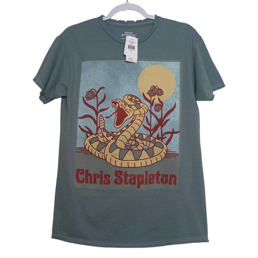 Chris Stapleton Band Tee T-Shirt Distressed Snake Size Small New NWT